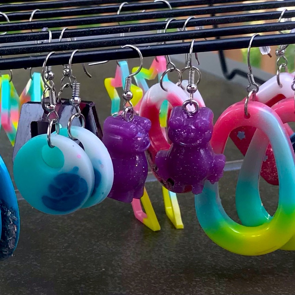 Assortment of handmade earrings